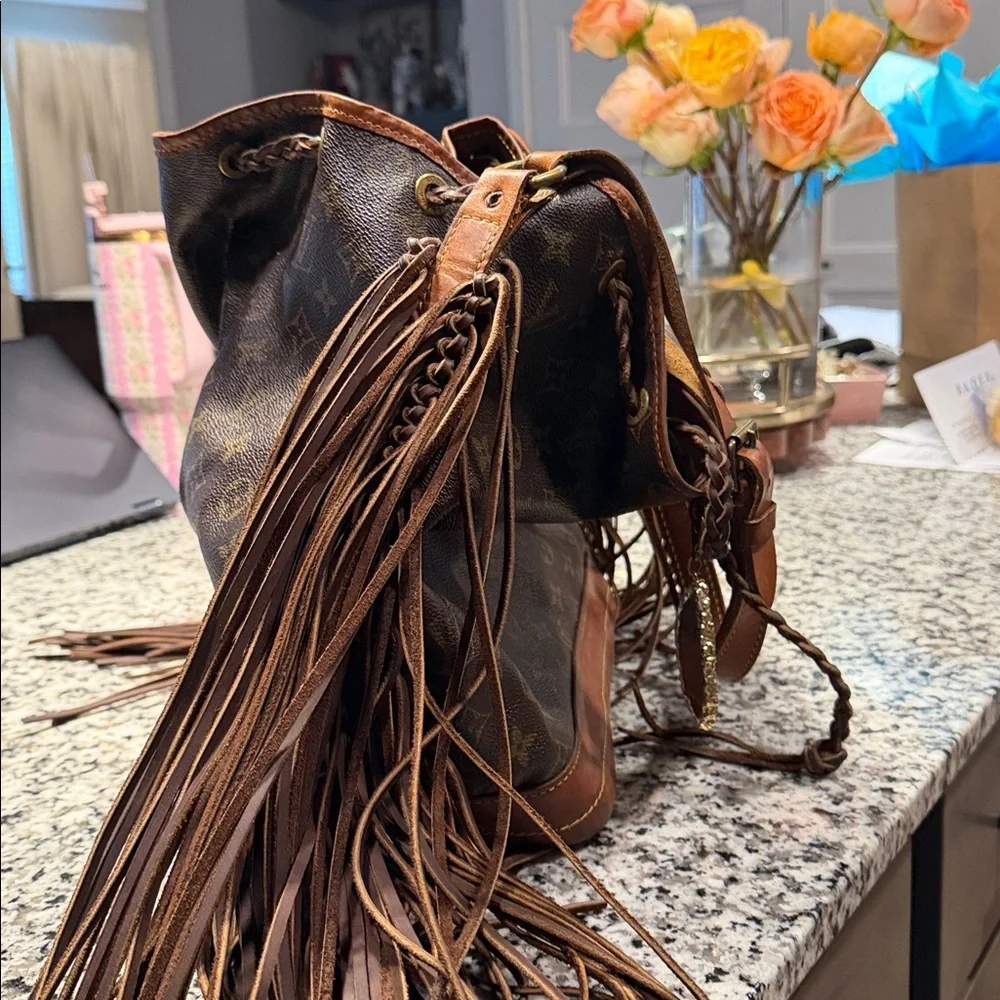 Louis Vuitton Brown Monogram Fringe Bucket Hobo - Picture 2 of 16